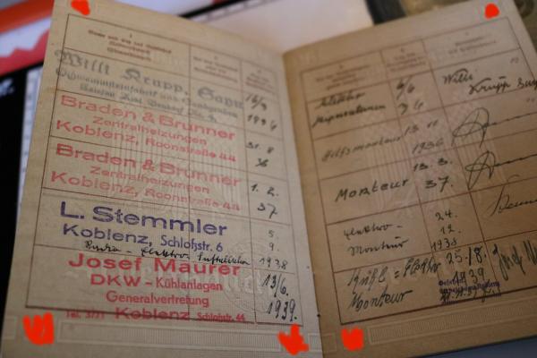 Military record and work book of a soldier
